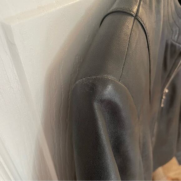 Vintage 90's Apostrophe Black Genuine Leather Jacket in Women's Size 16 - Picture 5 of 10